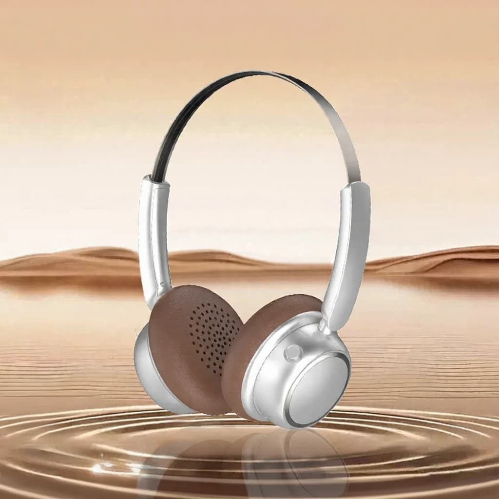 Retro draadloze Bluetooth-koptelefoon met metalen hoofdband en lange batterijduur