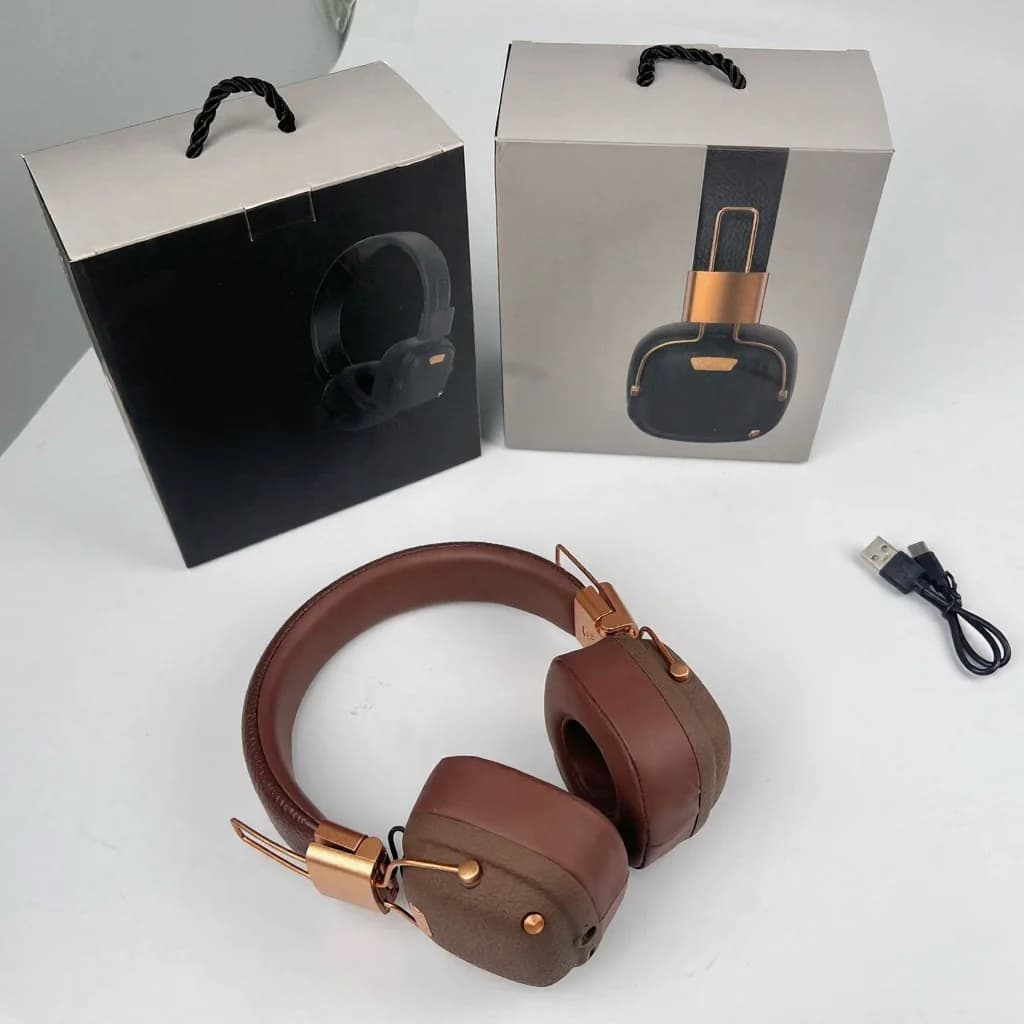 Retro over-ear draadloze Bluetooth-hoofdtelefoon met EQ-geluidsmodi