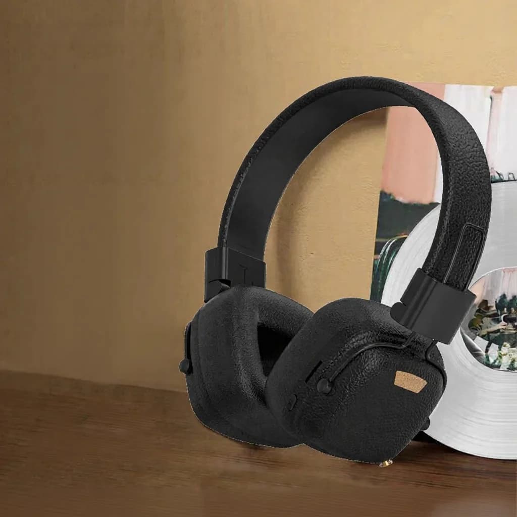 Retro over-ear Bluetooth-hoofdtelefoon met EQ-modi en opvouwbaar ontwerp