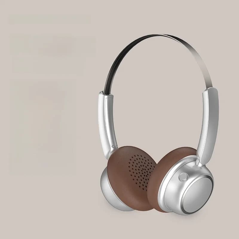 Retro draadloze Bluetooth-koptelefoon met metalen hoofdband en lange batterijduur