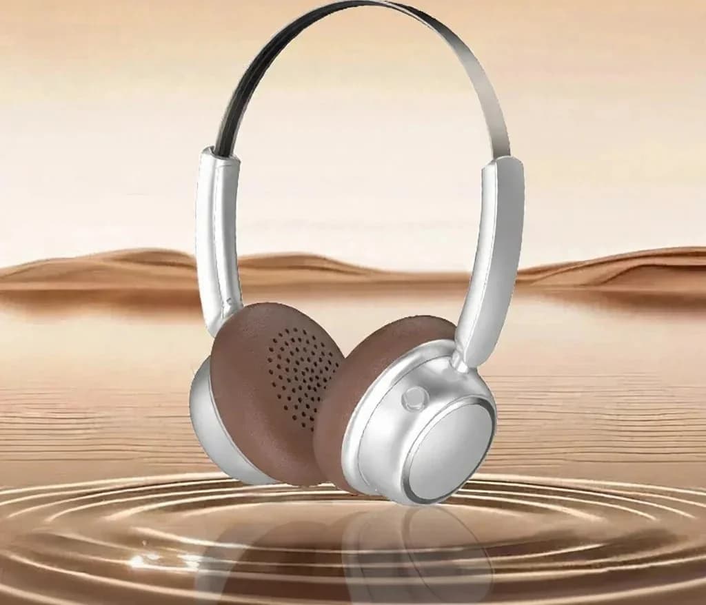 Retro draadloze Bluetooth-koptelefoon met metalen hoofdband en lange batterijduur