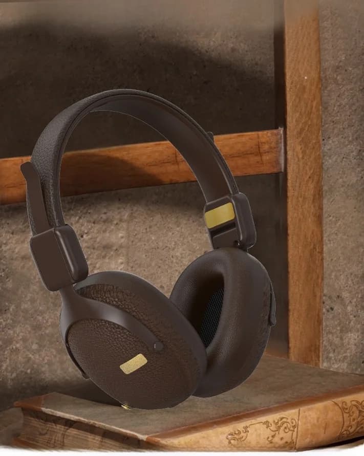 Retro draadloze over-ear koptelefoon met Bluetooth 5.4 en lange batterijduur