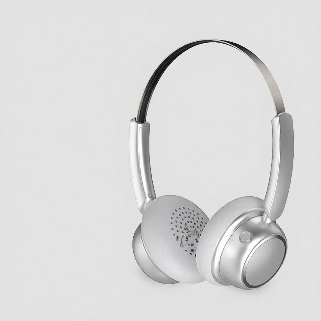 Retro draadloze Bluetooth-koptelefoon met metalen hoofdband en lange batterijduur