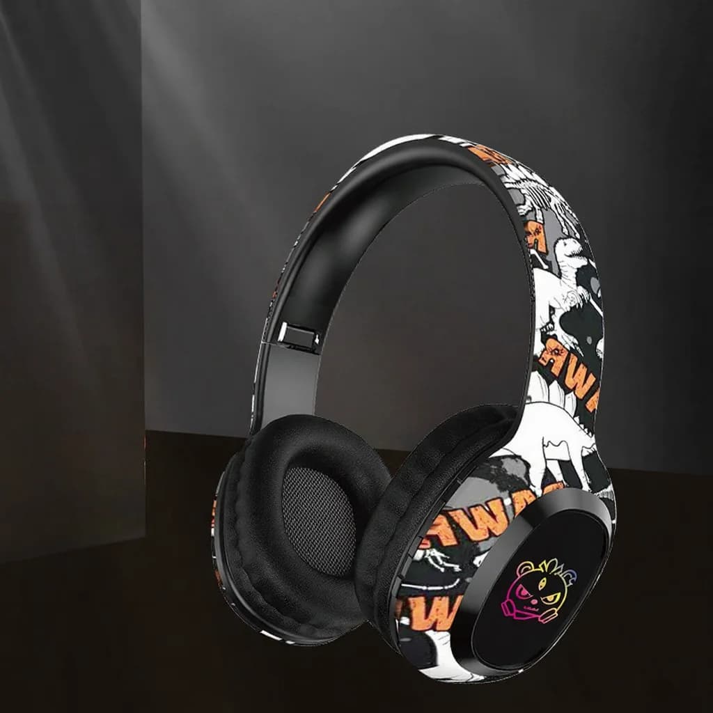 Over-ear Bluetooth-hoofdtelefoon met FM-radio en LED-verlichting