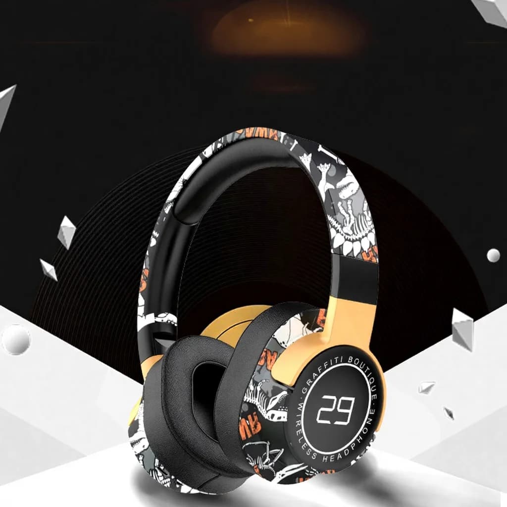 Over-ear draadloze Bluetooth-hoofdtelefoon met FM-radio en diepe bas