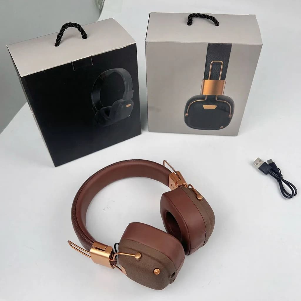 Retro over-ear Bluetooth-hoofdtelefoon met EQ-modi en opvouwbaar ontwerp