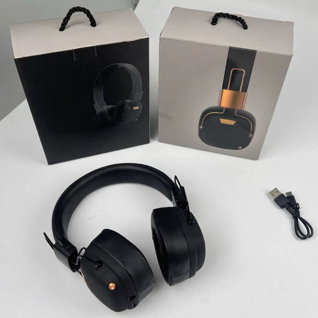 Retro over-ear draadloze Bluetooth-hoofdtelefoon met EQ-geluidsmodi