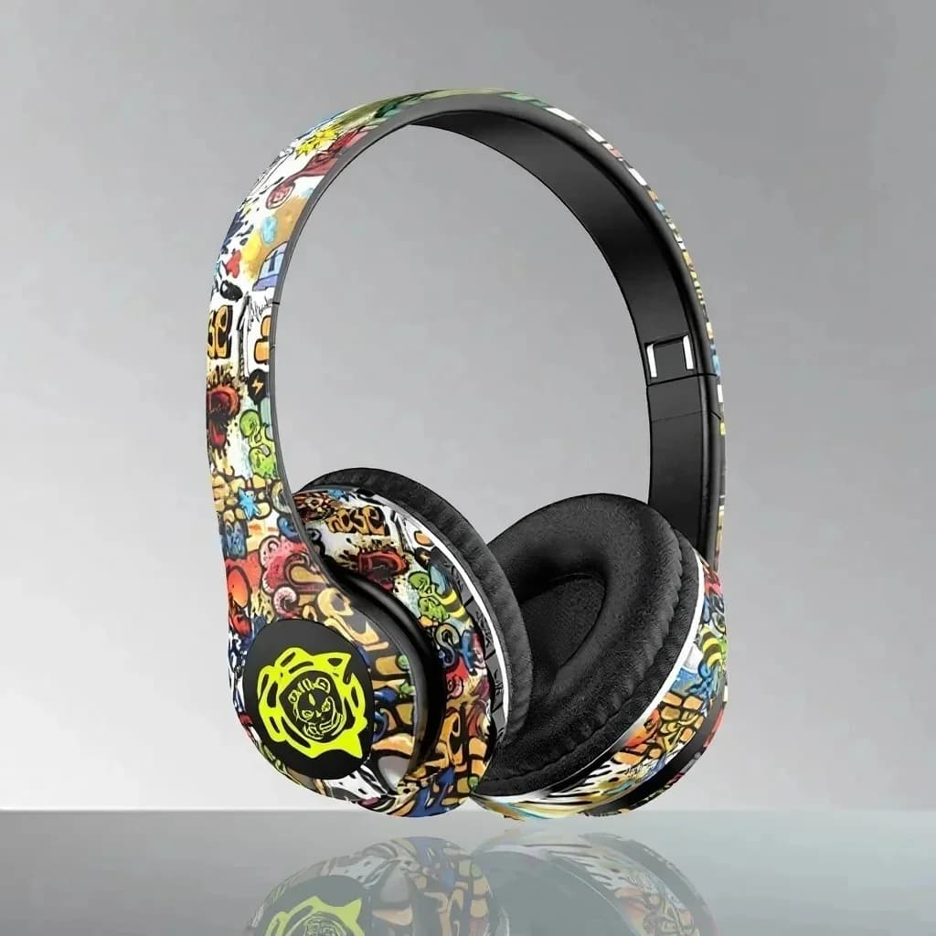 Draadloze Bluetooth Hoofdtelefoon Opvouwbaar Graffiti Design