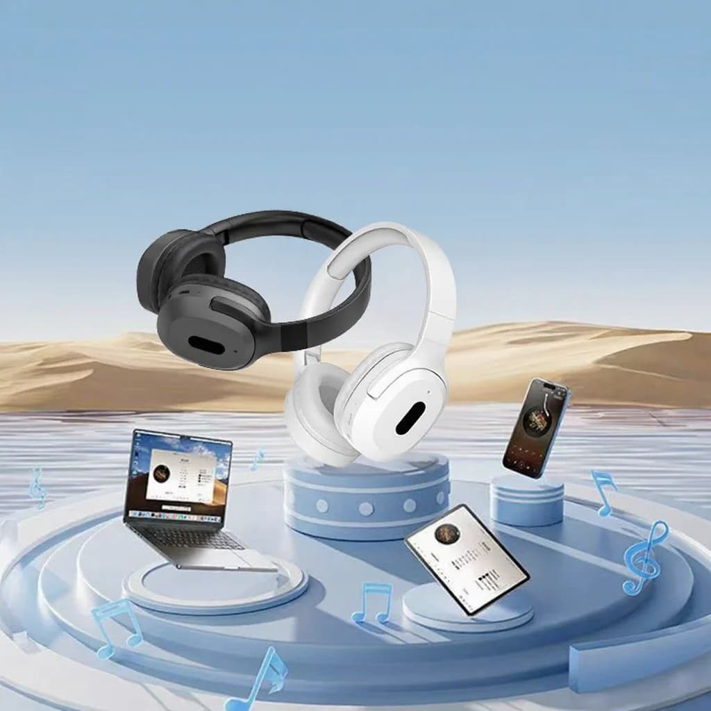 Draadloze over-ear Bluetooth koptelefoon Type-C stereo muziek