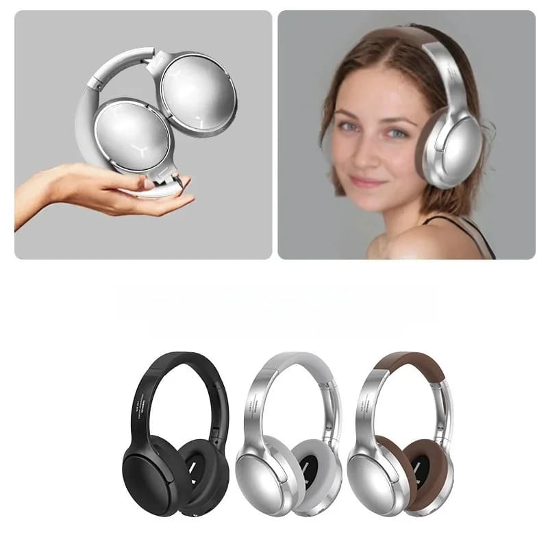 Retro over-ear Bluetooth-hoofdtelefoon met FM-radio en bekabelde modus