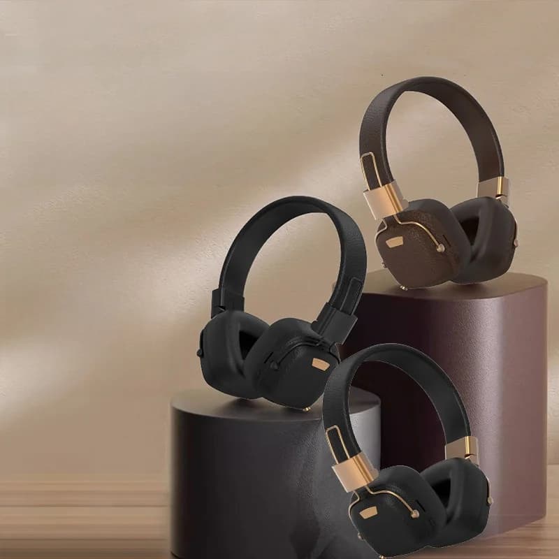 Retro over-ear Bluetooth-hoofdtelefoon met EQ-modi en opvouwbaar ontwerp