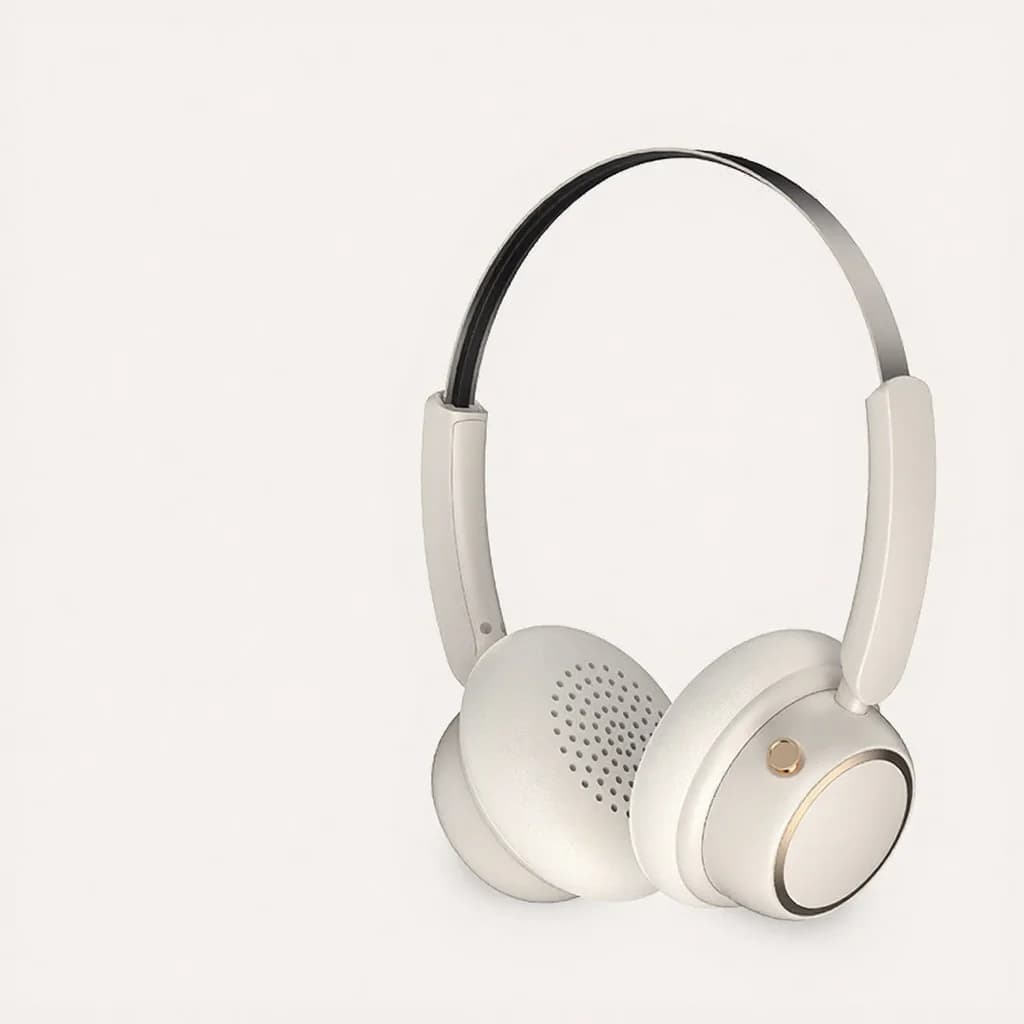 Retro draadloze Bluetooth-koptelefoon met metalen hoofdband en lange batterijduur
