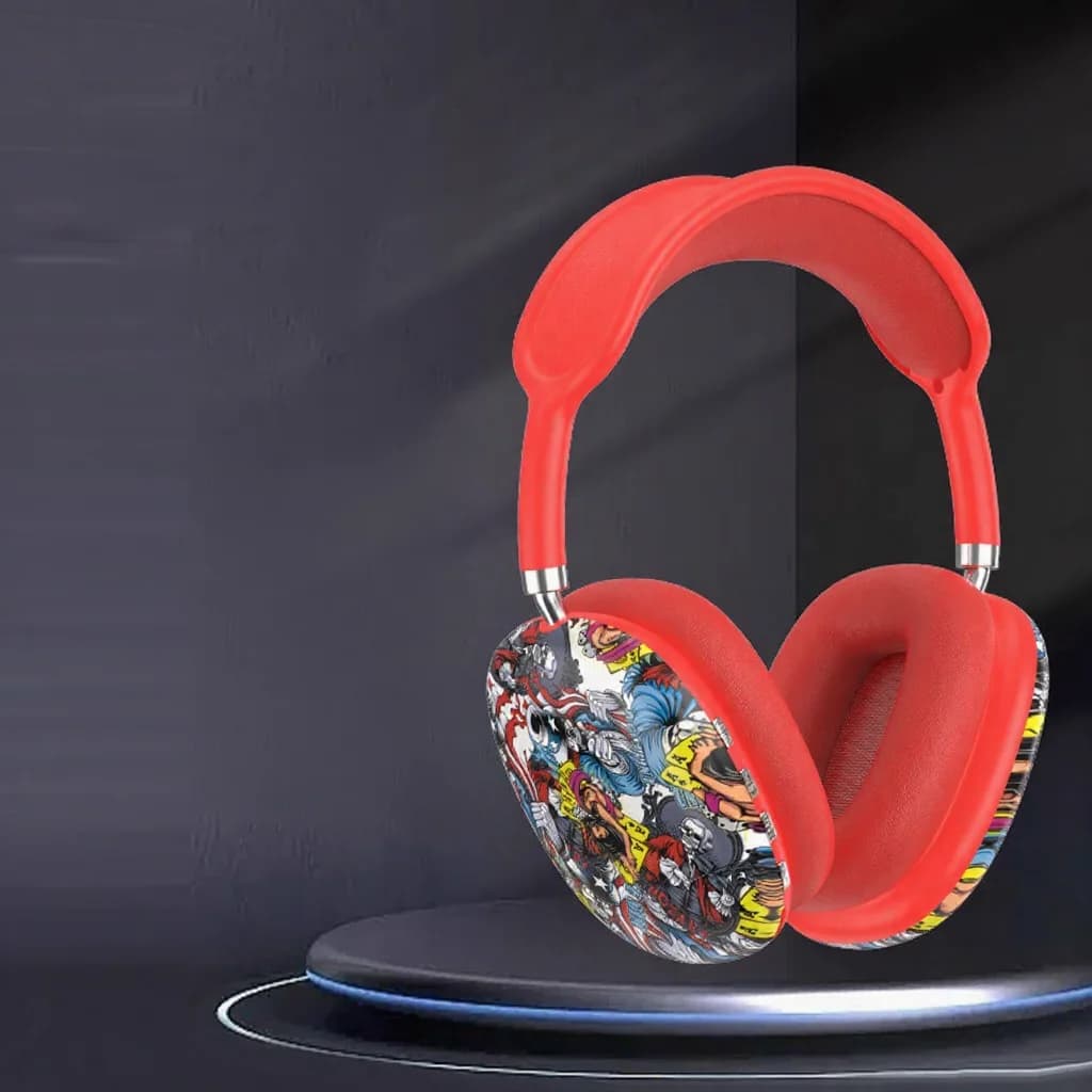 Graffiti over-ear draadloze hoofdtelefoon met FM-radio en TF-kaartsleuf