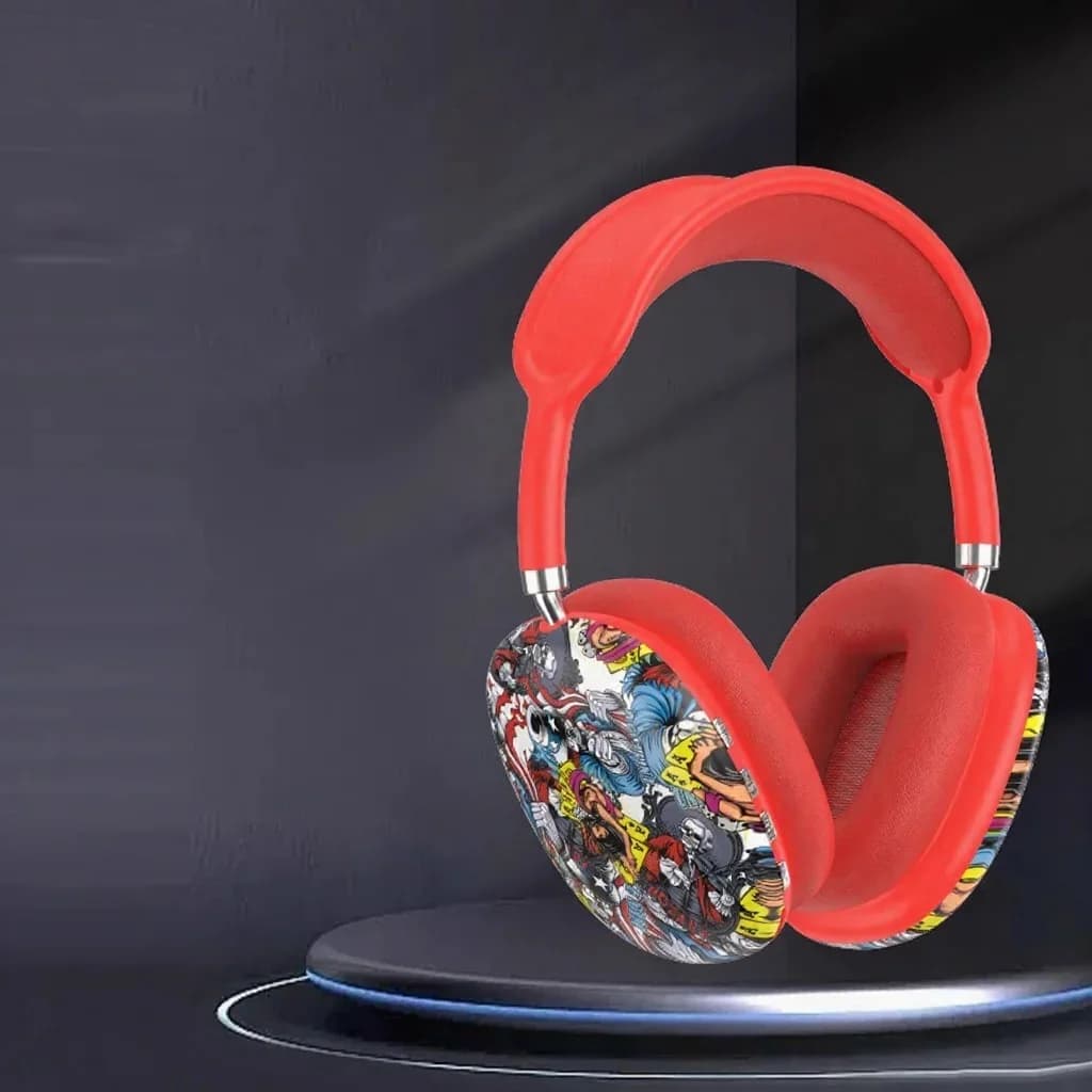 Graffiti Over-Ear Draadloze Hoofdtelefoon met FM Radio en TF-Card Sleuf