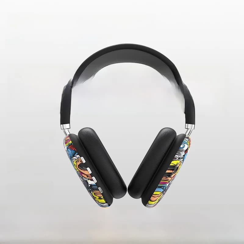 Graffiti over-ear draadloze koptelefoon met TF-kaart en AUX