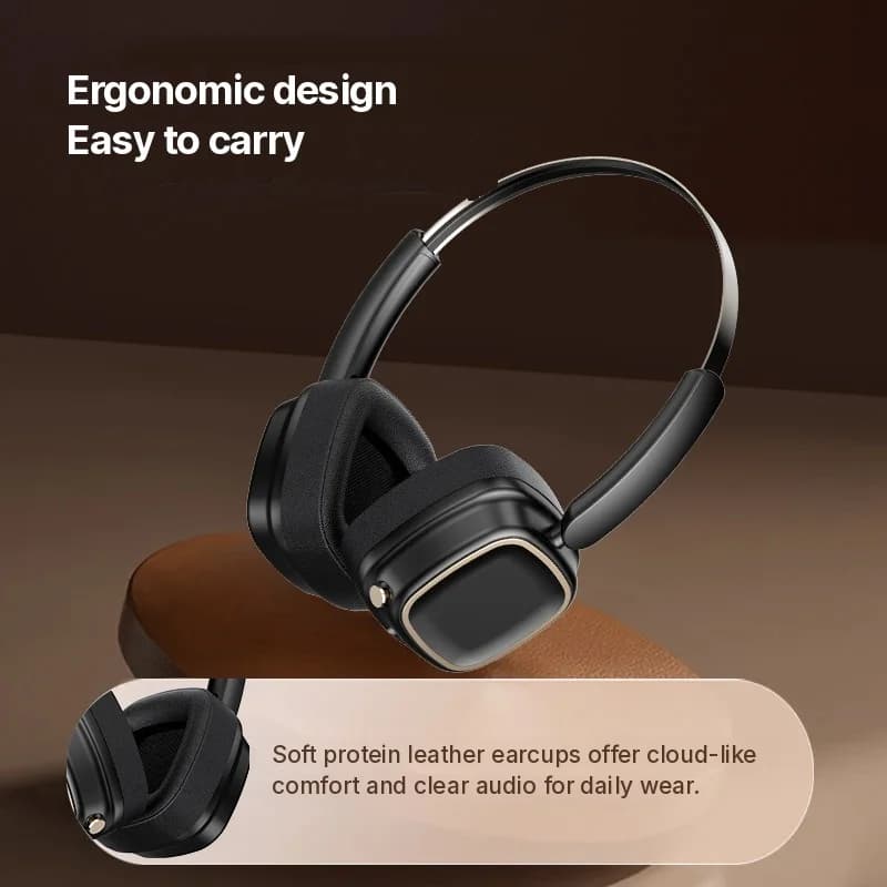 Retro draadloze over-ear koptelefoon Bluetooth 5.4 stereo bass