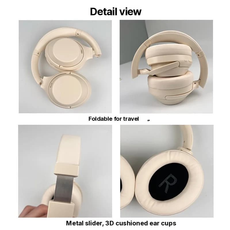 Over-ear draadloze Bluetooth-hoofdtelefoon met actieve ruisonderdrukking