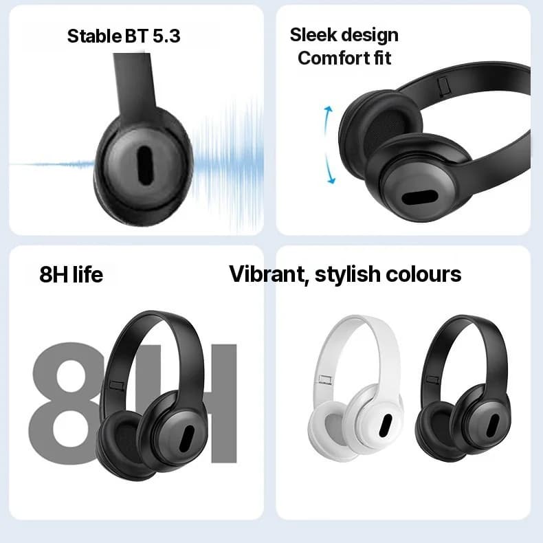 Over-Ear Draadloze Bluetooth Koptelefoon met FM Radio en TF-kaartsleuf