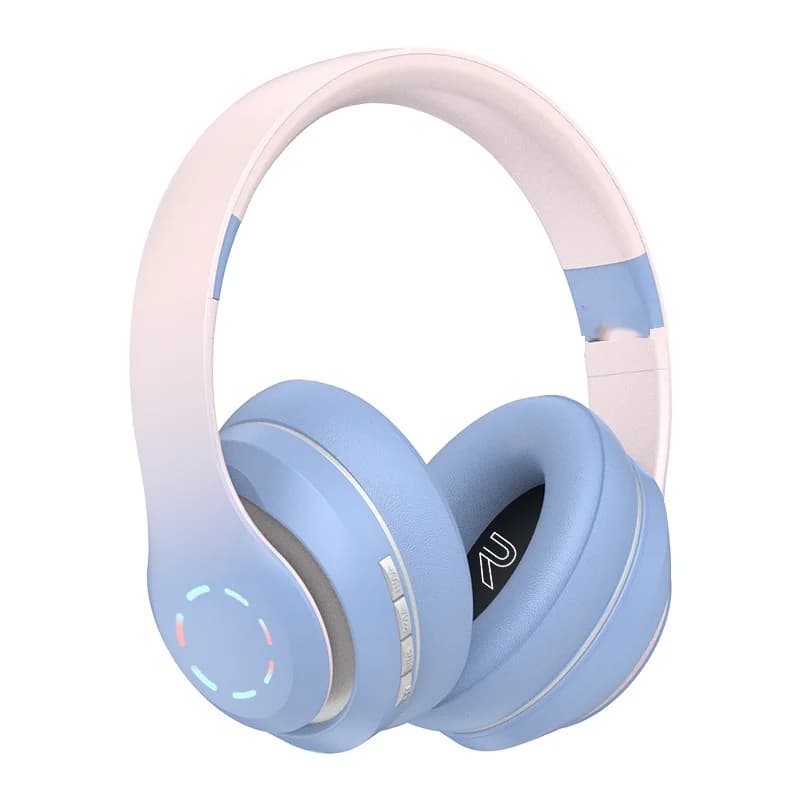 Draadloze over-ear koptelefoon met LED-verlichting en FM-radio