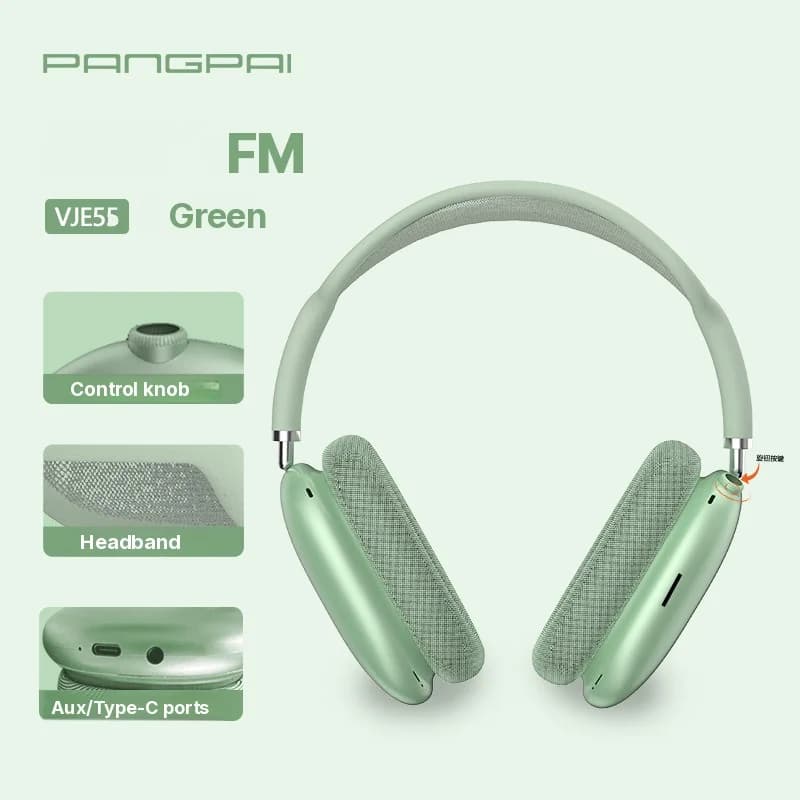 Bluetooth 5.4 Over-Ear Hoofdtelefoon met Draaiknop en FM-radio