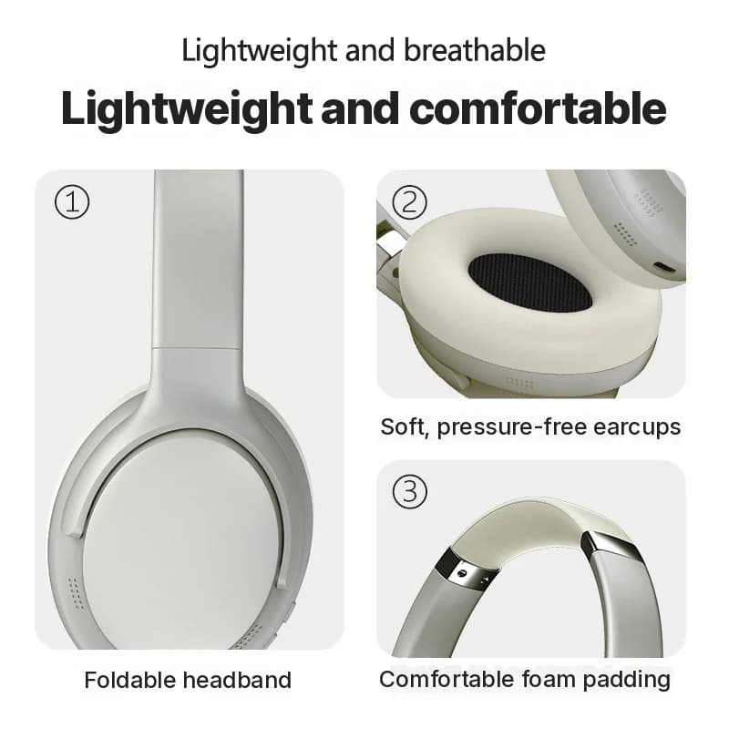 Draadloze over-ear Bluetooth-hoofdtelefoon met microfoon en meerdere EQ-modi