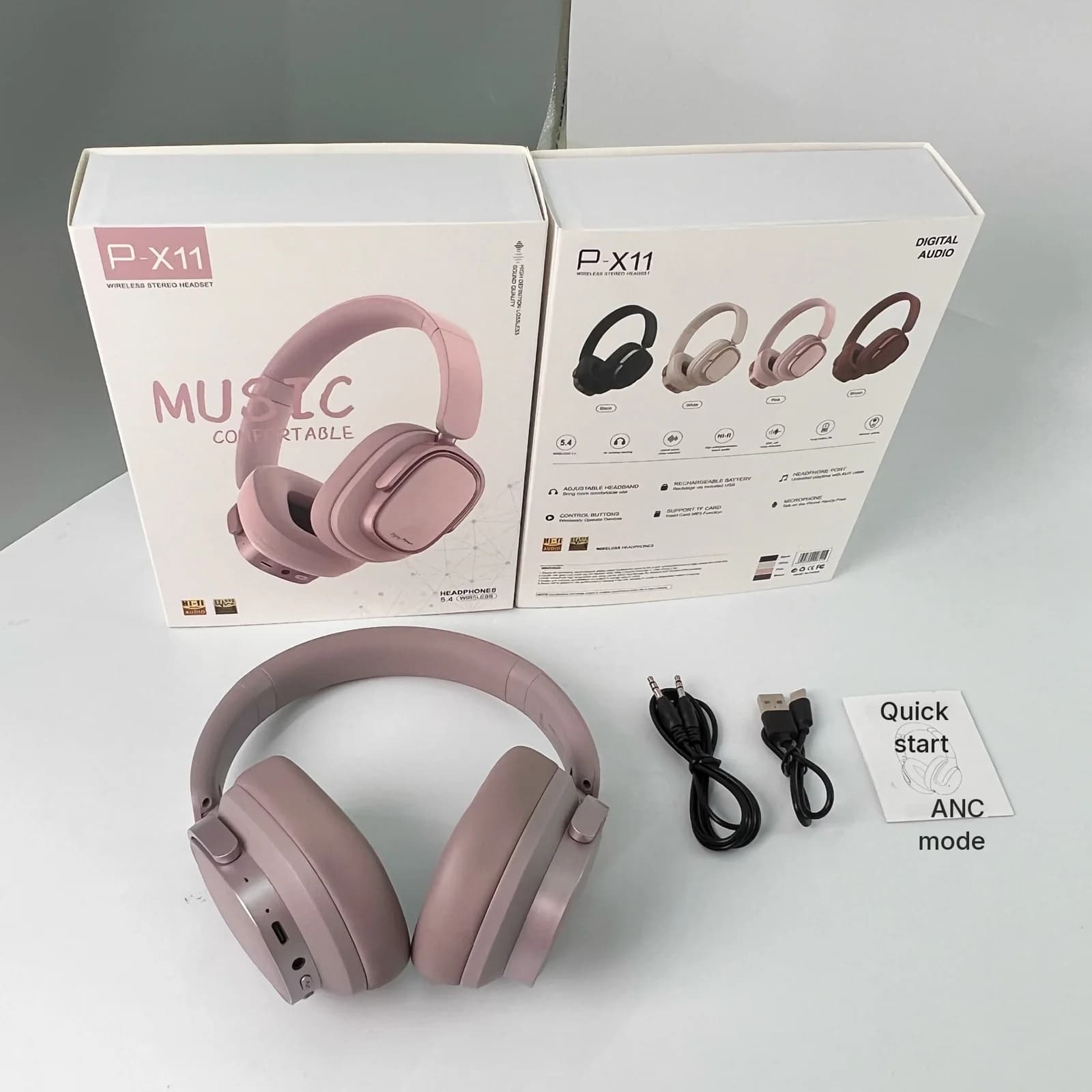 Retro Over-Ear Draadloze Hoofdtelefoon met Actieve Noise Cancelling