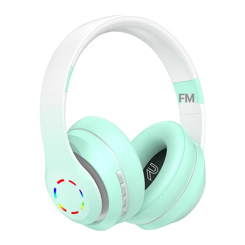 Draadloze over-ear koptelefoon met LED-verlichting en FM-radio