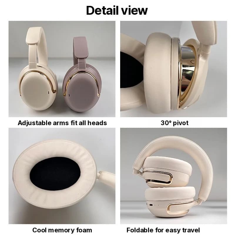Actieve Noise Cancelling Draadloze Over-Ear Koptelefoon met Microfoon