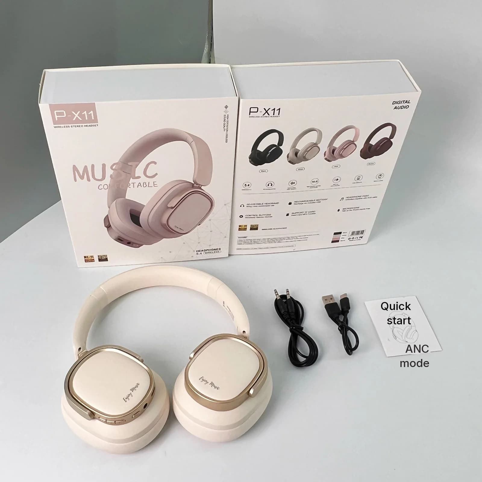 Retro Over-Ear Bluetooth Koptelefoon met Actieve Ruisonderdrukking