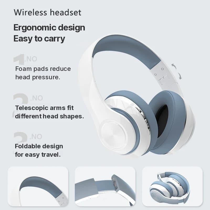 Over-ear draadloze hoofdtelefoon met FM-radio en TF-kaartsleuf