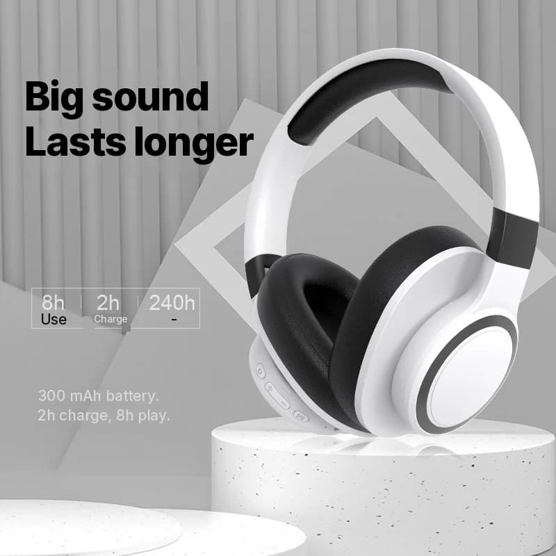 Over-ear draadloze Bluetooth-koptelefoon met FM-radio en TF-kaartsleuf