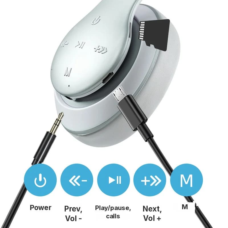 Over-ear draadloze Bluetooth-hoofdtelefoon met lange batterijduur
