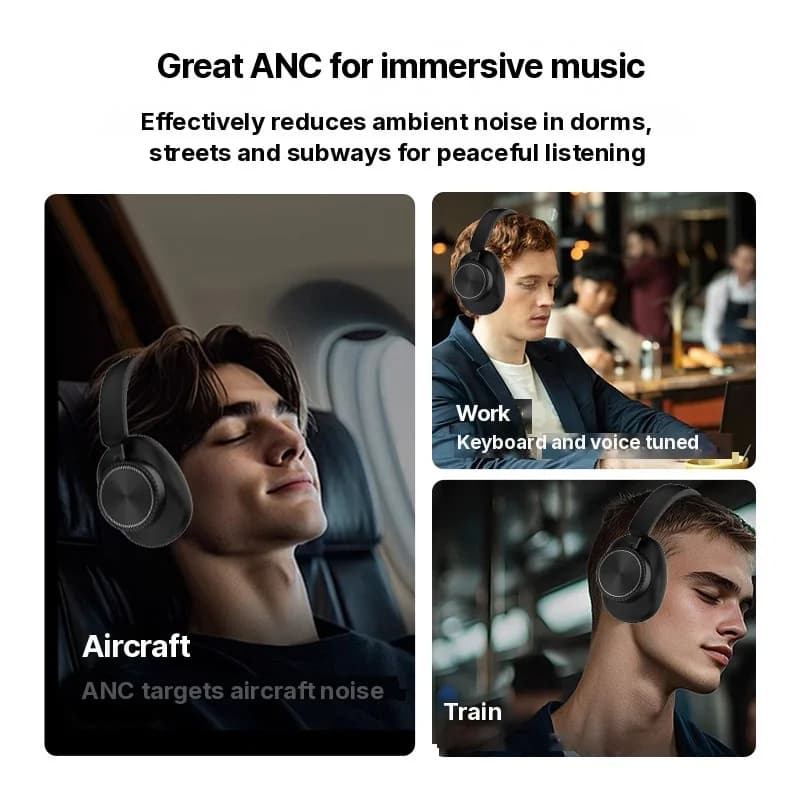 Draadloze over-ear koptelefoon met actieve ruisonderdrukking en 35 uur batterij