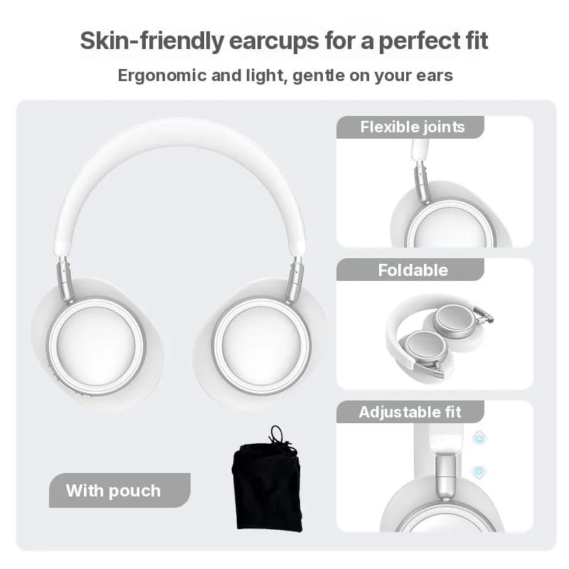 Over-ear draadloze Bluetooth-koptelefoon met diepe bas en Type-C opladen