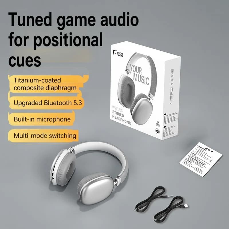 Draadloze Over-Ear Hoofdtelefoon met FM-radio en TF-kaartsleuf