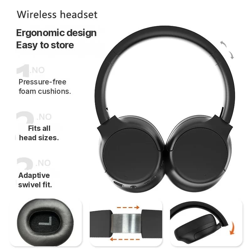 Actieve Noise Cancelling Draadloze Bluetooth Hoofdtelefoon Over-Ear Lange Batterijduur