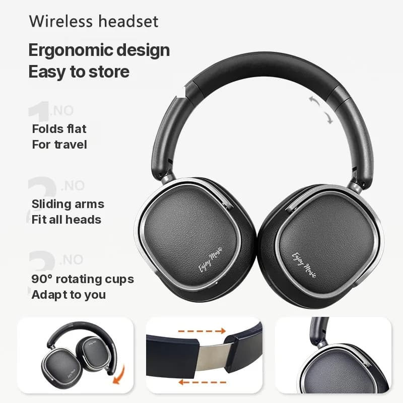 Retro Over-Ear Bluetooth Koptelefoon met Actieve Ruisonderdrukking