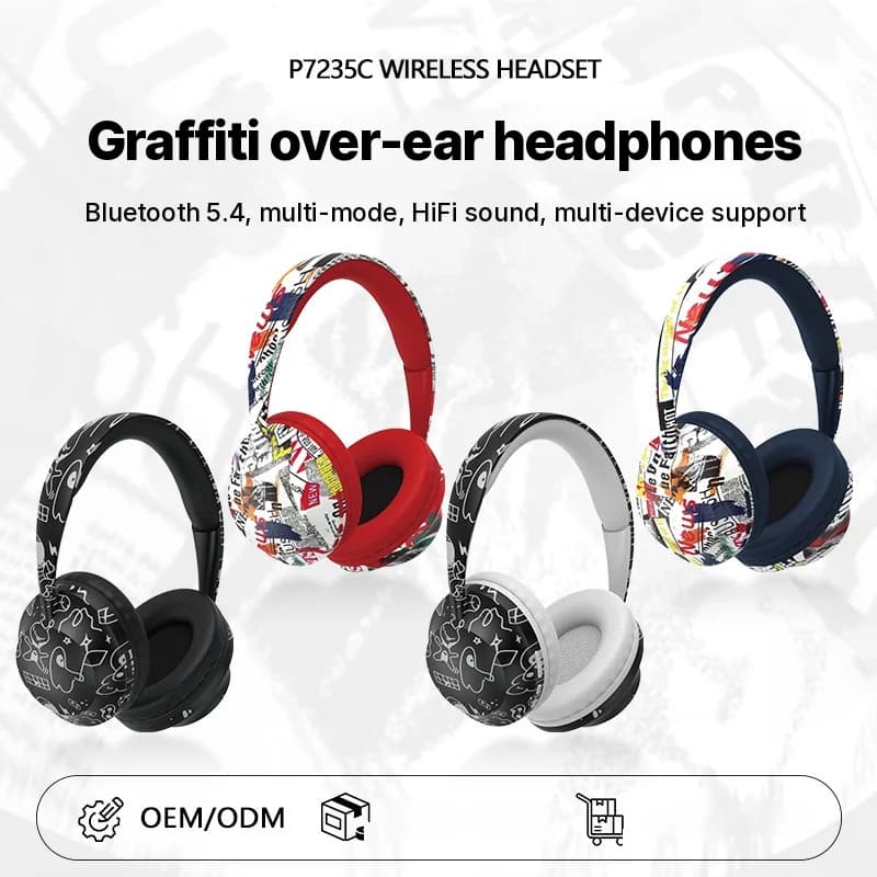 Draadloze over-ear koptelefoon met Bluetooth 5.4 en TF-kaartsleuf