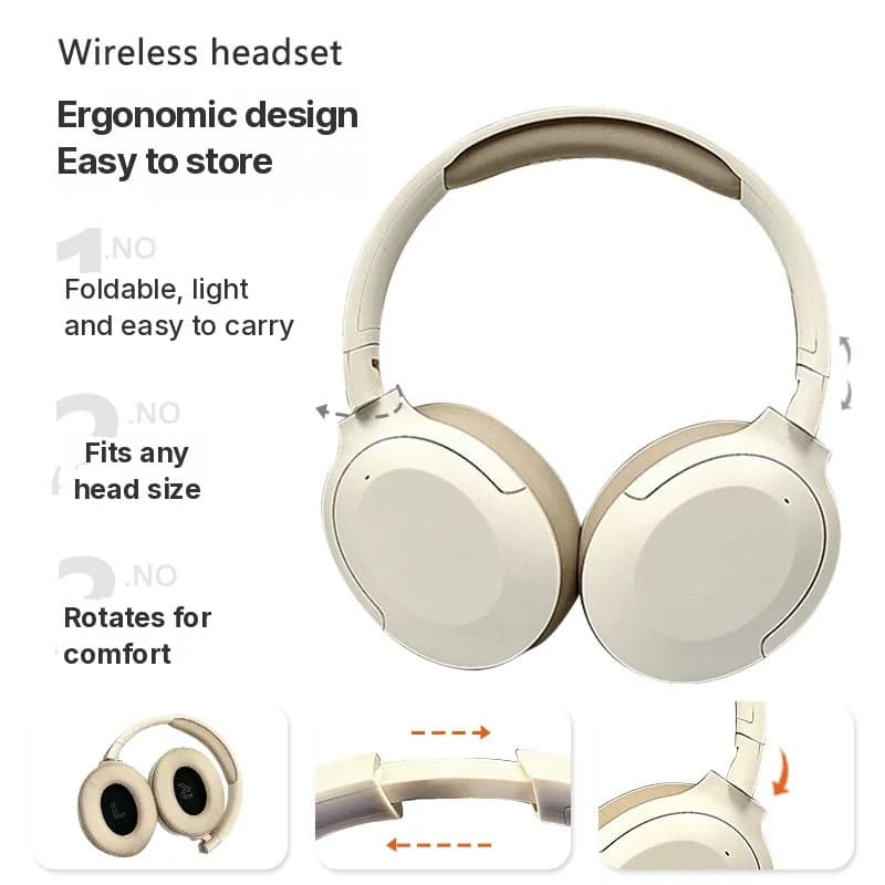 Draadloze Bluetooth-hoofdtelefoon met lage latentie en lange batterijduur