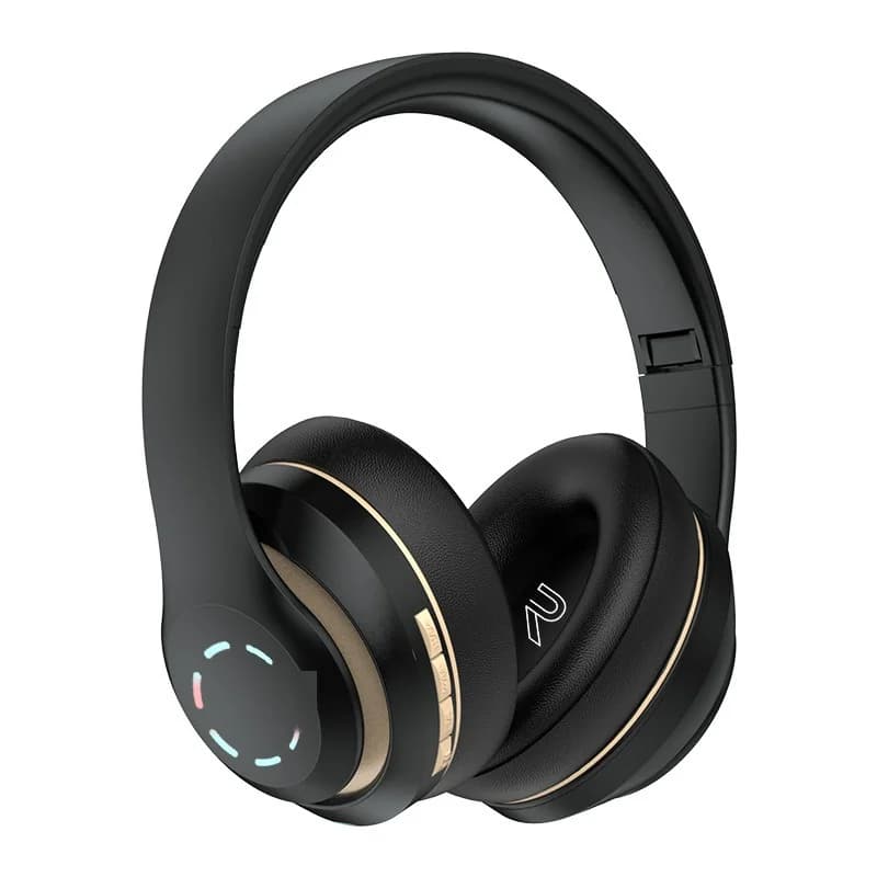 Draadloze over-ear koptelefoon met LED-verlichting en FM-radio
