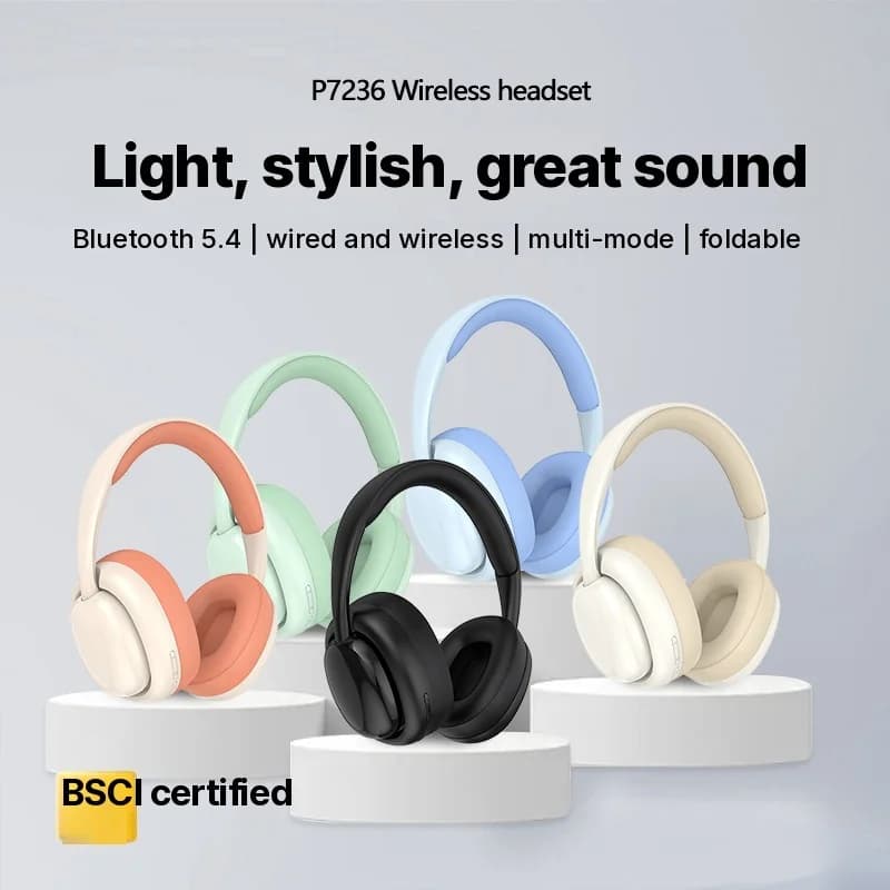 Draadloze Bluetooth-hoofdtelefoon met FM-radio en TF-kaartsleuf