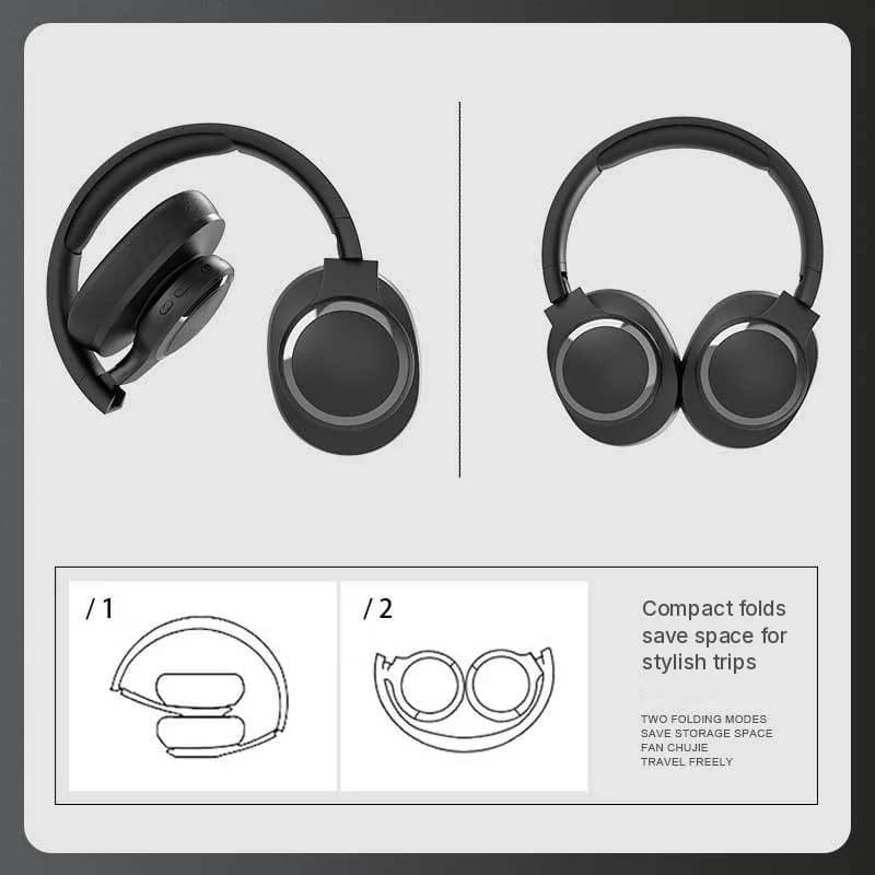 Over-ear draadloze Bluetooth-koptelefoon met FM-radio en TF-kaartsleuf