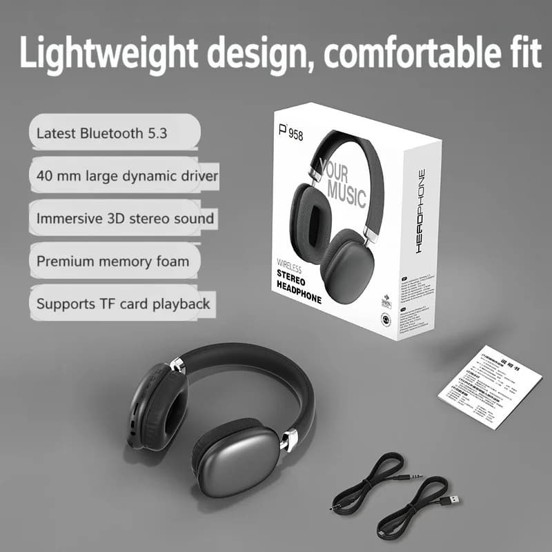 Draadloze Over-Ear Hoofdtelefoon met FM-radio en TF-kaartsleuf