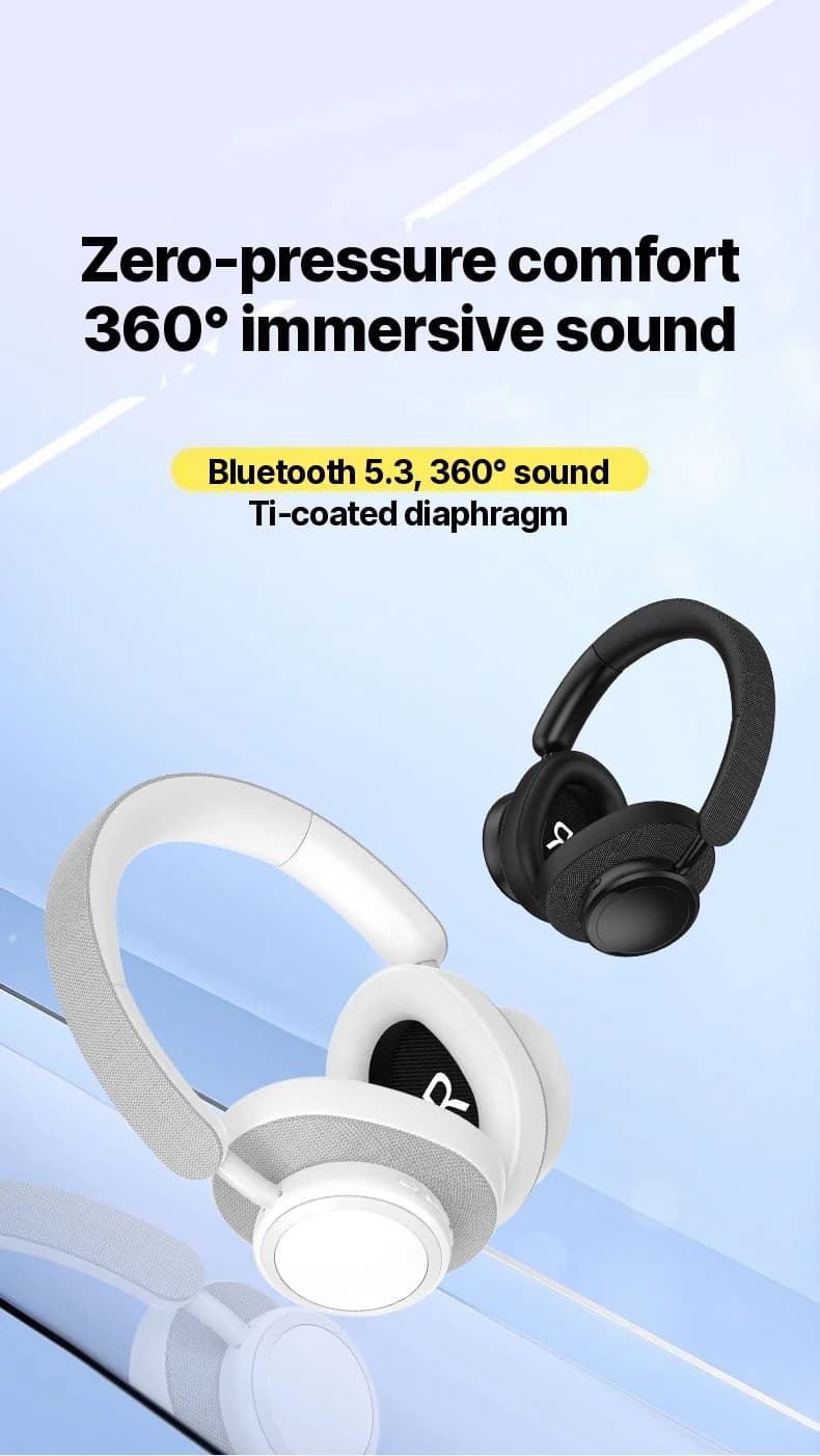 Draadloze over-ear Bluetooth-hoofdtelefoon met stoffen afwerking