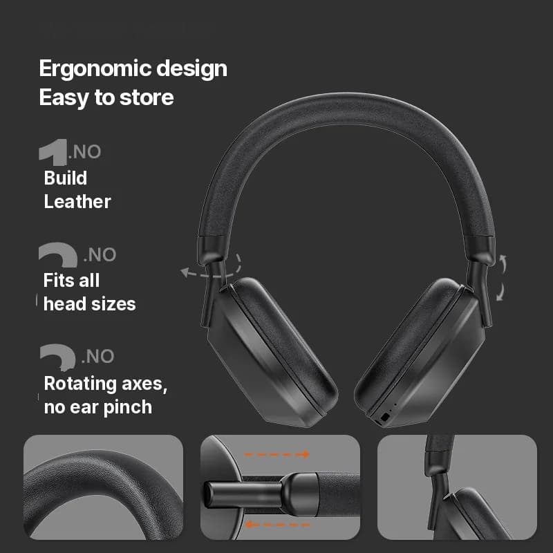 Draadloze over-ear hoofdtelefoon met FM-radio en Bluetooth 5.4