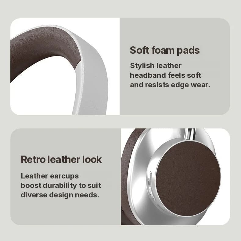 Retro over-ear draadloze Bluetooth-hoofdtelefoon met FM-radio en TF-kaartsleuf