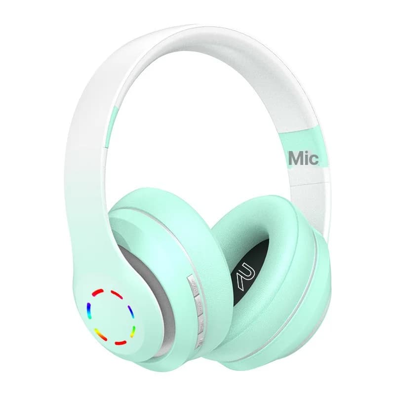 Draadloze over-ear koptelefoon met LED-verlichting en FM-radio