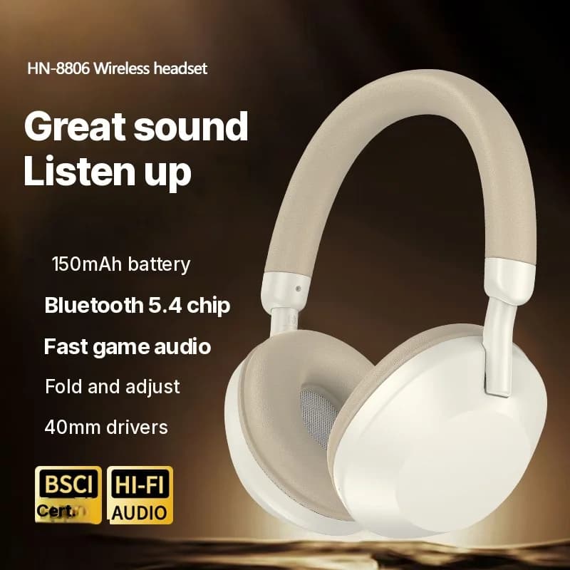 Draadloze over-ear hoofdtelefoon met FM-radio en Bluetooth 5.4