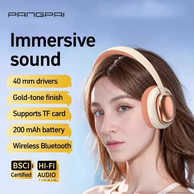 Over-ear draadloze Bluetooth koptelefoon met microfoon en 40mm drivers