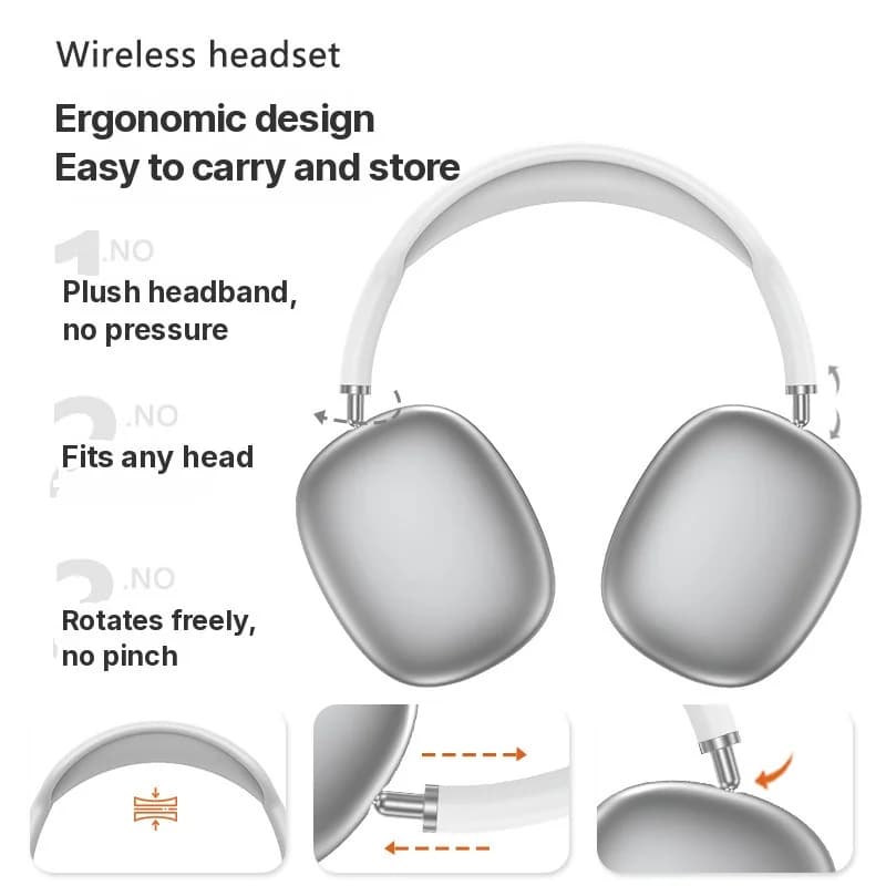 Over-ear draadloze Bluetooth-hoofdtelefoon met diepe bas en Type-C opladen